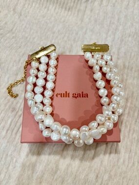 Cult Gaia Nora Choker - Freshwater Pearl Triple-Strand - NEW